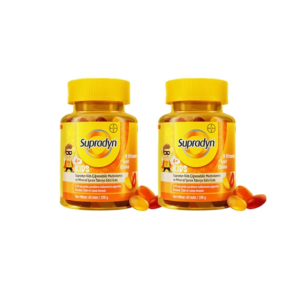 Supradyn Kids 9 Vitamin iyot Çinko 60 Draje x 2 ürün görseli 1