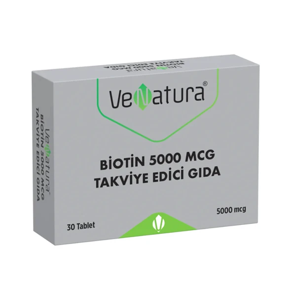 Venatura Biotin 5000 MCG Takviye Edici Gıda 30 Tablet ürün görseli 1