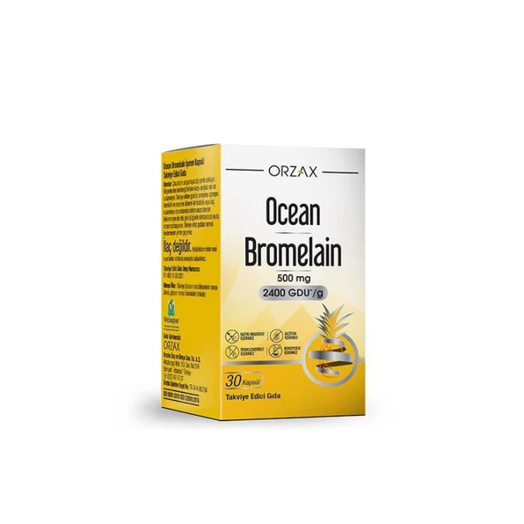 Orzax Ocean Bromelain 500 mg 30 Kapsül ürün görseli 1