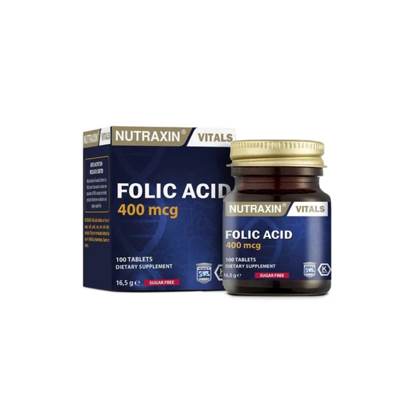 Nutraxin Folic Acid 400 mcg 100 Tablet ürün görseli 1