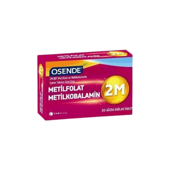 Osende Metilfolat ve Metilkobalamin Ağızda Dağılan 30 Tablet ürün görseli 1