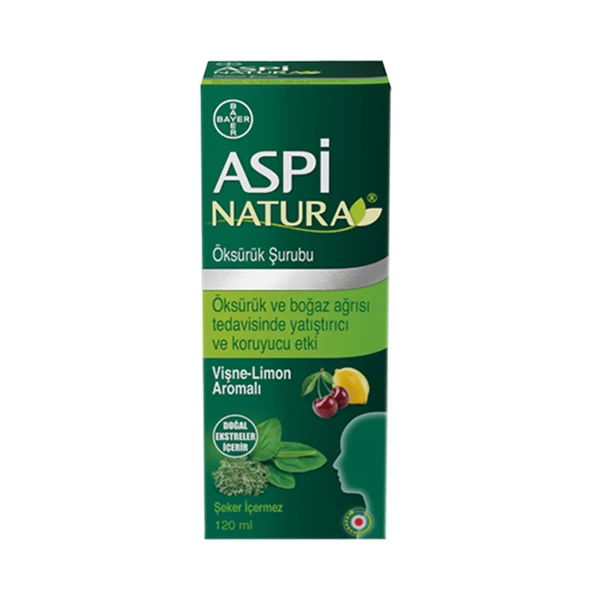 Aspi Natura Öksürük Şurubu Vişne-Limon Aromalı 120 ml ürün görseli 1