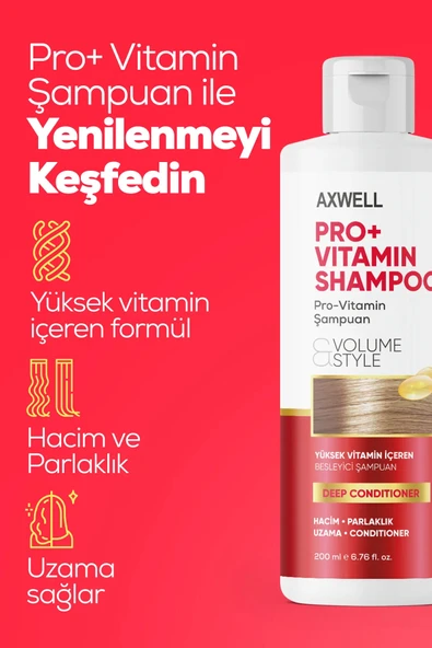 AXWELL Pro+ Vitamin Şampuan Volume Style - Resim 3