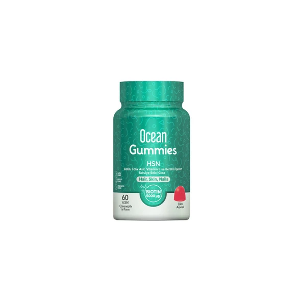 Ocean HSN Biotin Folik Asit Keratin İçeren 60 Adet Çiğnenebilir Jel Form ürün görseli 1