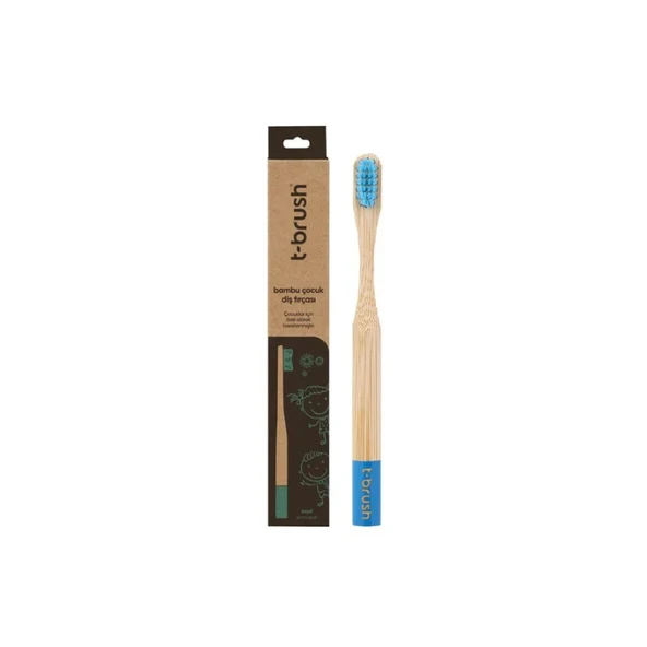 T-Brush Bambu Mavi Çocuk Diş Fırçası ürün görseli 1