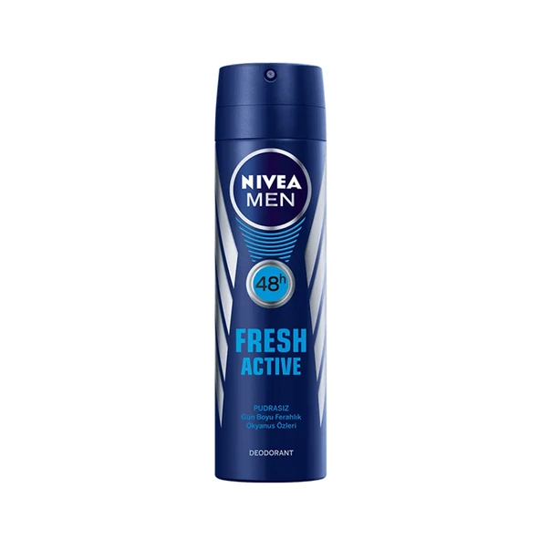 Nivea Men Fresh Active Deodorant Pudrasız 150 ml ürün görseli 1