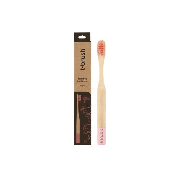 T-Brush Bambu Pembe Çocuk Diş Fırçası ürün görseli 1
