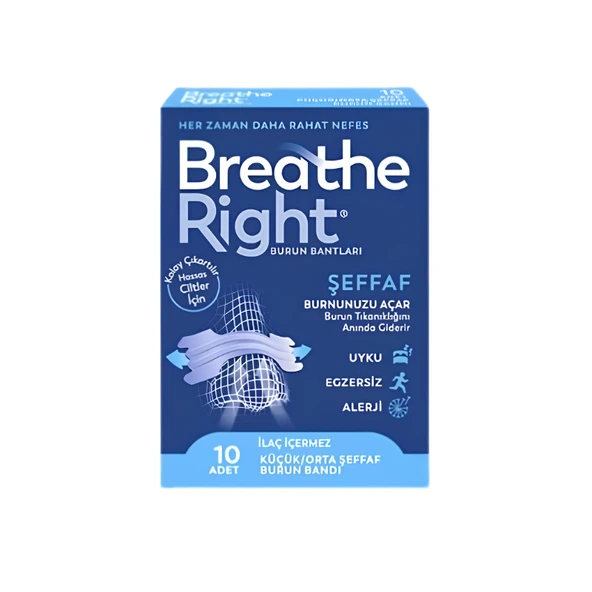 Breathe Right Şeffaf Normal Boy 10 Flaster ürün görseli 1