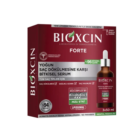 Bioxcin Forte Yoğun Saç Dökülmesine Karşı Serum 3 x 50 ml ürün görseli 1