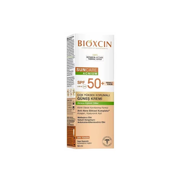 Bioxcin Suncare Akneye Eğilimli Ciltler İçin Spf 50+ Renkli Güneş Kremi 50 ml ürün görseli 1