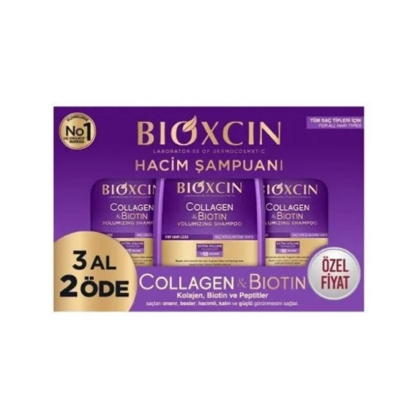 Bioxcin Collagen ve Biotin Hacim Şampuan 300 ml 3 al 2 öde ürün görseli 1