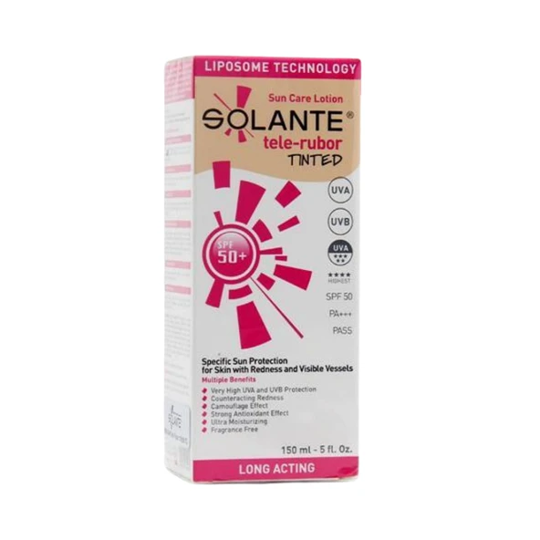 Solante Tele-Rubor Tinted Spf50+ Güneş Koruyucu Losyon 150 ml ürün görseli 1