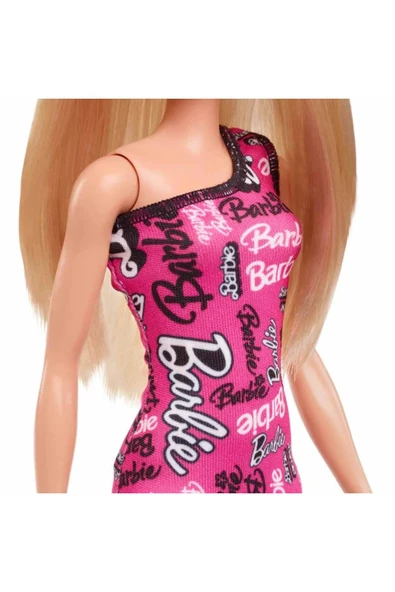 Sarışın Barbie Şık Pembe Barbie Elbiseli - Resim 4