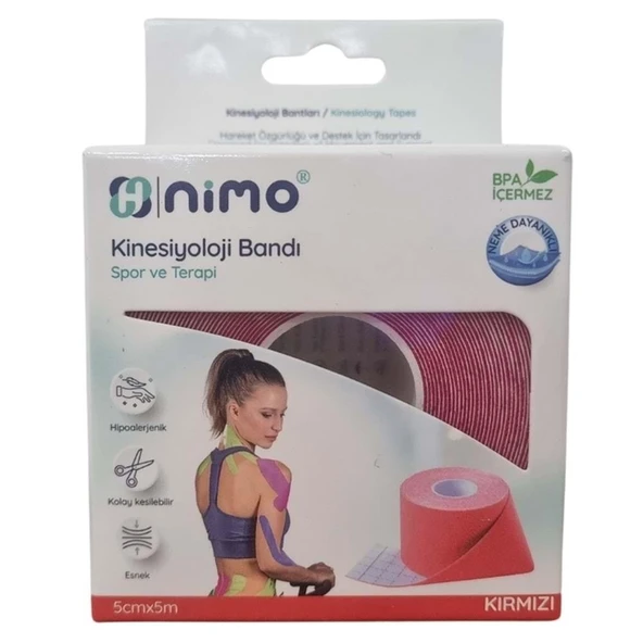 Nimo Kinesiyoloji Bandı 5cmx5m Kırmızı ürün görseli 1