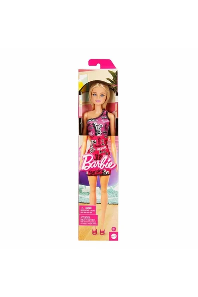 Sarışın Barbie Şık Pembe Barbie Elbiseli - Resim 5