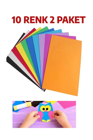 A4 Renkli Fon Kartonu 23x34 10'lu (2'li Paket) 10 Renk ürün görseli 1