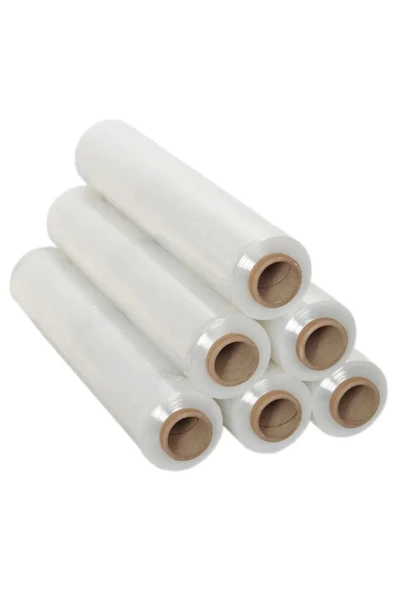 6 ADET 1.Kaite Palet Streç Film Palet Streci 17 Mikron 50 Cm*250 Metre 1500 gr Şeffaf ürün görseli 1