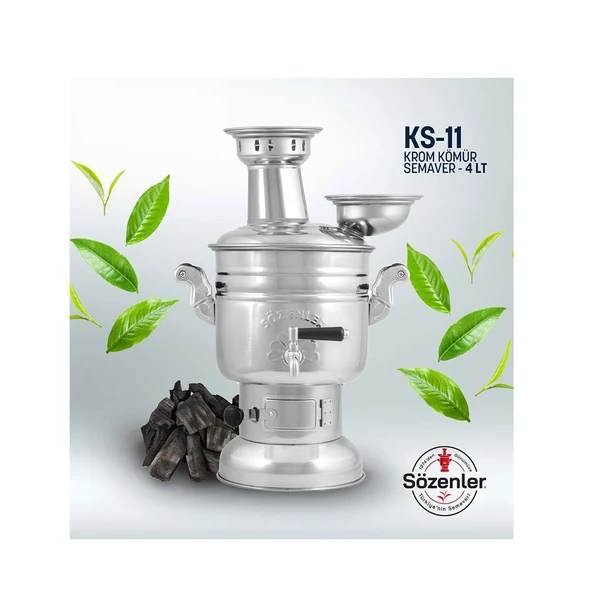 Semaver Sözenler  4 Litre Kömürlü Krom ürün görseli 1