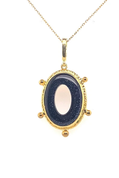 Onix Taşlı Oval Kolye ürün görseli 1