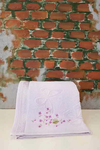 Jasmın Lila Havlu 50*90 Nakışlı ürün görseli 1