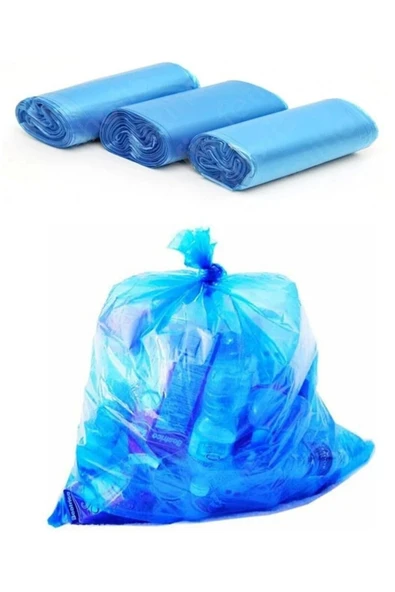 30 ADET Büyük Boy 65x80 Cm Çöp Torbası Mavi Çöp Poşeti (1 Paket 10 Adet) ürün görseli 1