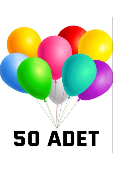 Renkli Balon 50 Li Karışık Renk Parti Doğum Günü Kutlama Özel Günler ürün görseli 1