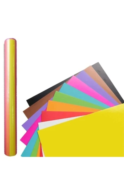 100 Adet Fon Kartonu 50x70 Cm Büyük Fon Kartonu 10 Rulo X 10 Adet ( 100 Adet ) Karışık Renkler ürün görseli 1