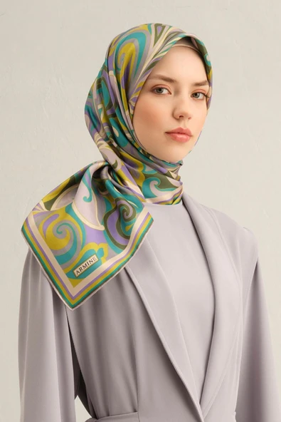 Armine Sura İpek Eşarp 9323-S84 Fıstık Yeşili ürün görseli 1