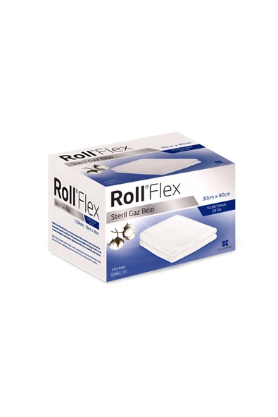 ROLLFİX Roll Flex Steril Hidrofil Gazlı Bez ( 30 X 80 Cm ) - 150 Adet ürün görseli 1