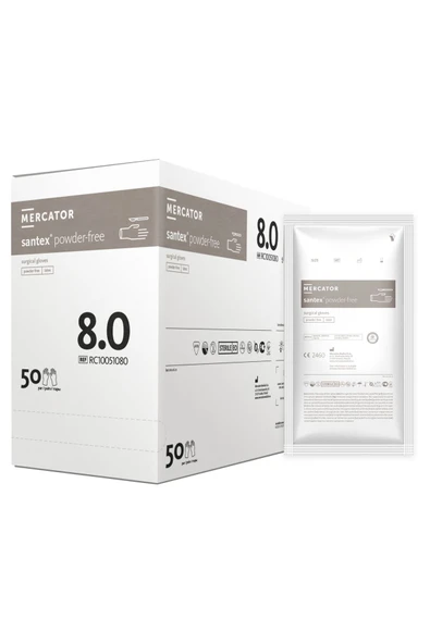MERCATOR Santex Latex Steril Pudrasız Eldiven Size 8 1 Koli (400 ADET) ürün görseli 1
