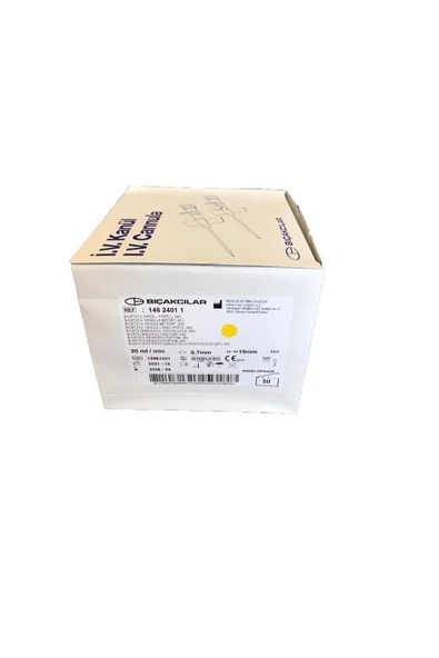 FSMMEDİKAL Anjiokat 24g Sarı - (50 ADET) ürün görseli 1
