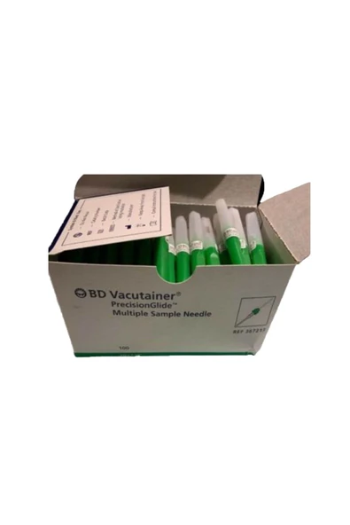 BD Vacutainer 21g*1.5 (0,8*38mm) Kan Alma Yeşil Iğne Ucu 100 Adet ürün görseli 1