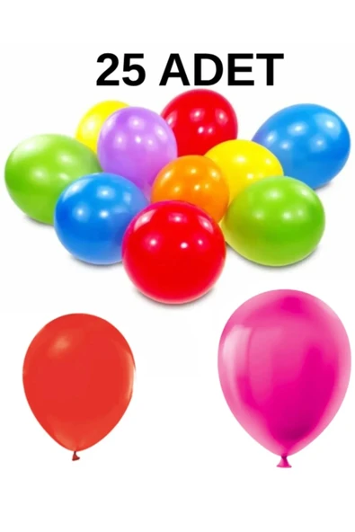 Renkli Balon 25 Li Karışık Renk Parti Doğum Günü Kutlama Özel Günler ürün görseli 1