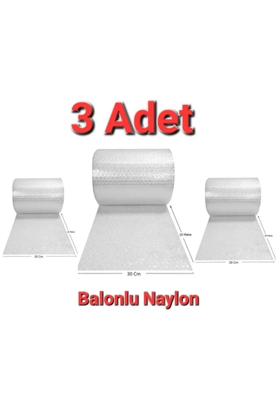 3 Adet Balonlu Ambalaj Naylonu Pat Pat Havalı Naylon Balonlu Naylon 30 Cm X 10 Metre Pıtpıt Patpat ürün görseli 1