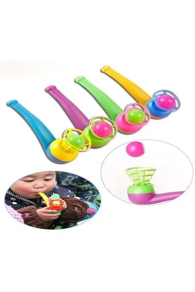 4 Adet Pipo Şeklinde Uçan Top Üflemeli Eğlence Parti Top Üfleme Oyunu ürün görseli 1