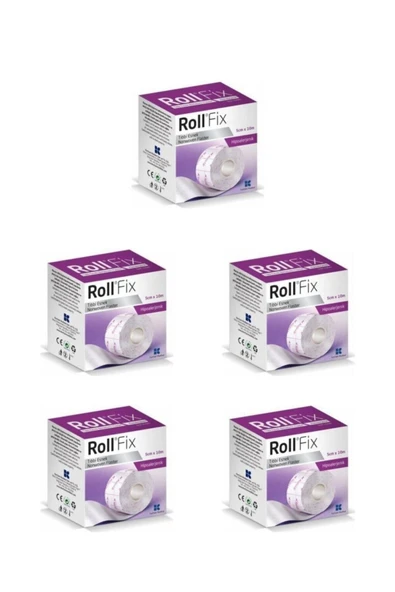 ROLLFİX Roll Fix Elastik Sabitleme Bandı Hipoalerjenik Flaster 5 Cm X 10 M 5 Adet ürün görseli 1