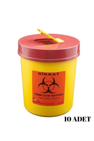 MUHTELİF Tıbbi Atık Kovası 1.3lt - 10 Adet ürün görseli 1