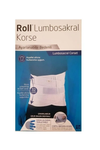 ROLL Lumbosakral Korse - Ayarlanabilir Bedenli 32 cm ürün görseli 1