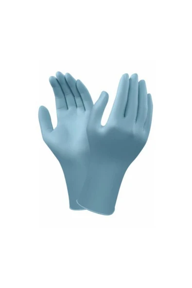 DOLPHİN Pudrasız Mavi Nitril Eldiven Muayene Eldiveni 100 Lü Large - Resim 2