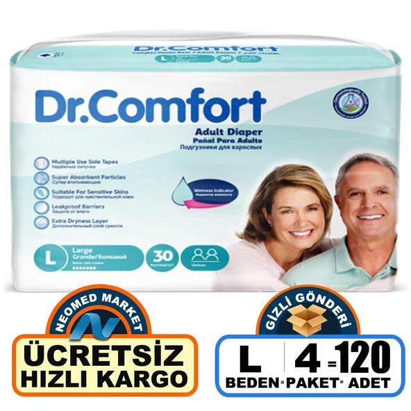 Dr.Comfort Belbantlı Büyük Boy L 30'lu 4 Adet Hasta Bezi ürün görseli 1