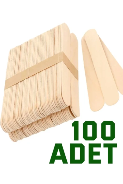 100 Adet Ahşap Büyük Geniş Dil Çubuğu Dondurma Dil Basma Ağda Çubuğu ürün görseli 1