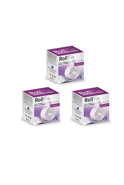 ROLLFİX Roll Fix Elastik Sabitleme Bandı Hipoalerjenik Flaster 5 Cm X 10 M 3 Adet ürün görseli 1