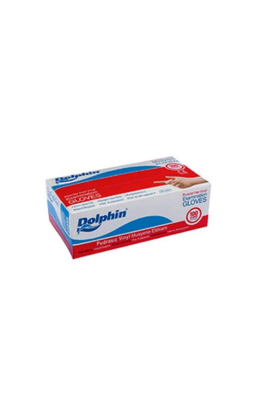 DOLPHİN Eldiven Vinil Pudrasız Muayene Eldiveni Beyaz Large 100 Lü - Resim 6