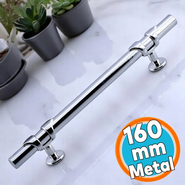 Metal Kulp Mobilya Çekmece Mutfak Dolabı Dolap Kulpları Kulbu Kulpu 160 mm -16 cm Krom Renk ürün görseli 1