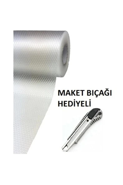 45cm X 5 Metre Şeffaf Kaydırmaz Raf Dolap Ve Çekmece Örtüsü Ve Maket Bıçağı Hediye ürün görseli 1