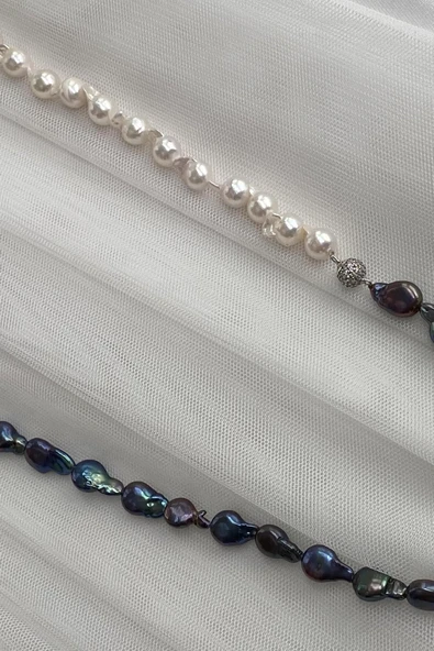 10,5 mm Barok Doğal İnci Kolye - Resim 2
