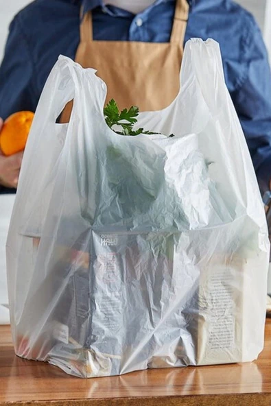 A Kalite Beyaz Hışır Poşet 1 Kg Büyük Boy Atlet Poşet ürün görseli 1