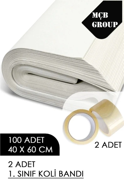 40x60cm Tabak Bardak Sarma Taşıma Taşınma Paketleme Kağıdı 100 Adet + 2 Adet Koli Bandı ürün görseli 1