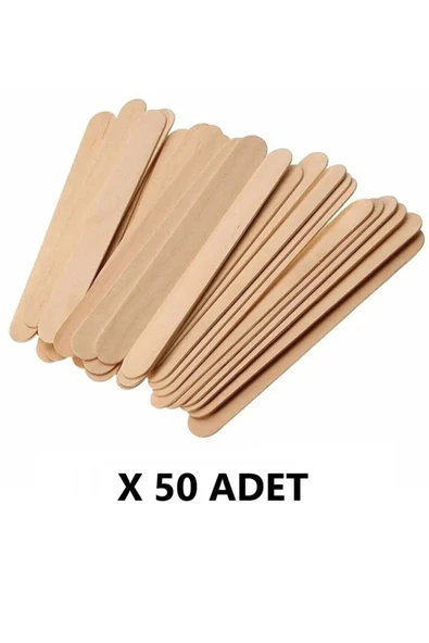 50 Adet Ahşap Spatula Dil Çubuğu Ağda Çubuğu ürün görseli 1