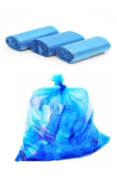 Orta Boy 55x60 Çöp Torbası Poşeti Mavi 5 Rulo 100 Adet Rulo Poşet ürün görseli 1